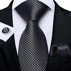 SN SONEC - Set Corbata Hombre Seda con Pañuelo Colleras Modelos Multitono En Caja