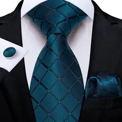 SN SONEC - Set Corbata Hombre Seda con Pañuelo Colleras Modelos Multitono En Caja
