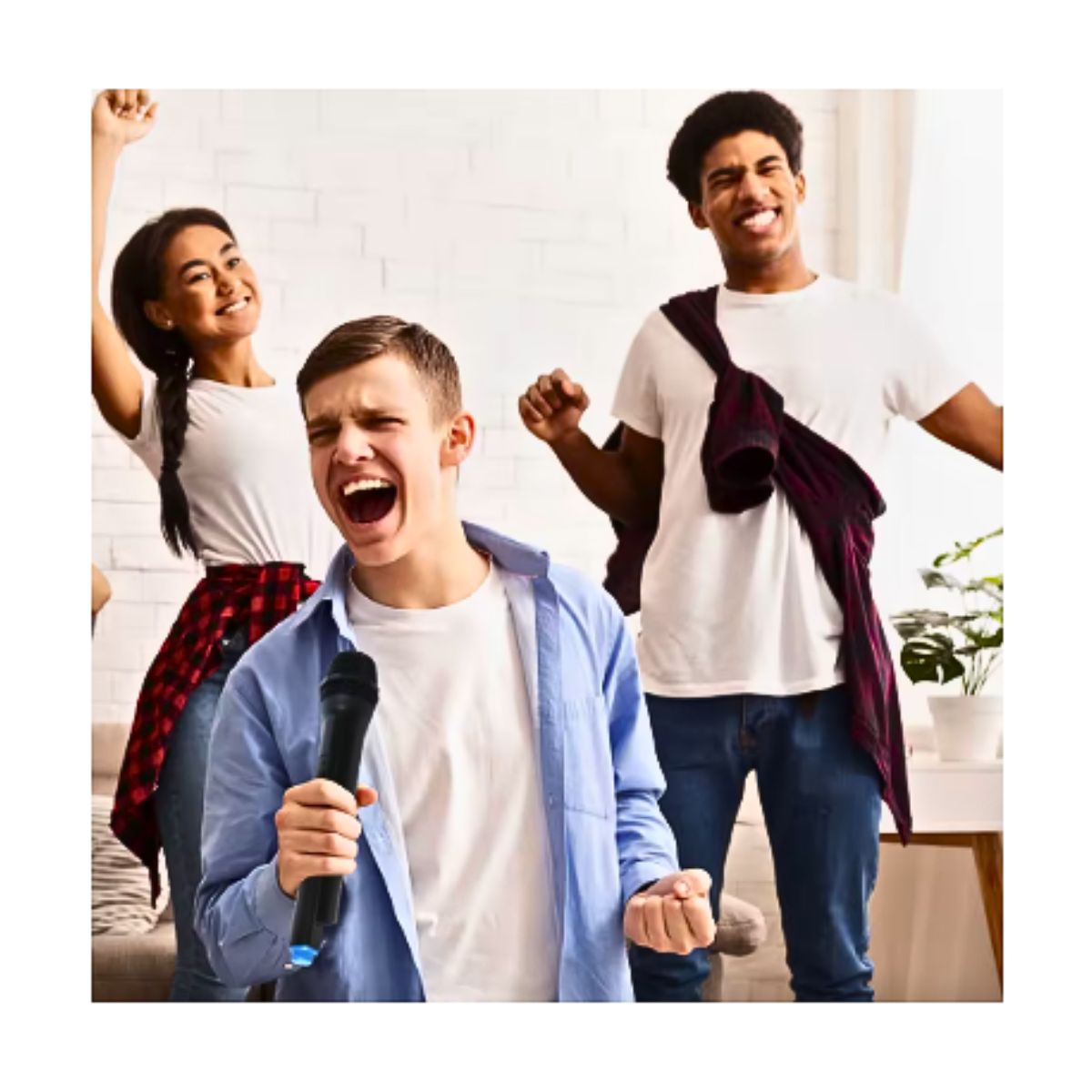 GENERICO - Microfono Inalambrico 30 Metros De Alcance Karaoke Negro