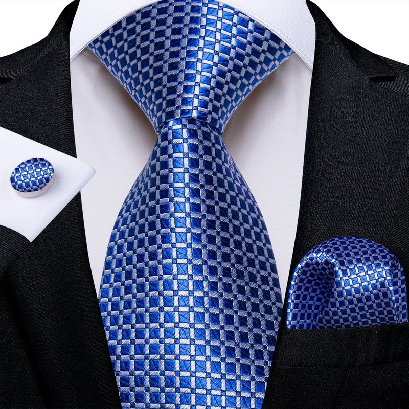 SN SONEC - Set Corbata Hombre Seda con Pañuelo Colleras Modelos Multitono En Caja