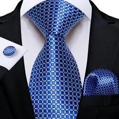 SN SONEC - Set Corbata Hombre Seda con Pañuelo Colleras Modelos Multitono En Caja