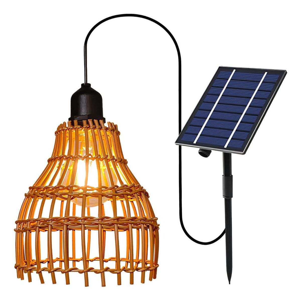 HOME NEAT - Lámpara Colgante 15 cm Led Solar de Exterior con Mando a Distancia