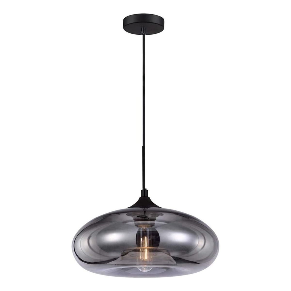 HOME NEAT - Lámpara Colgante de Vidrio 28 cm Vintage - Gris