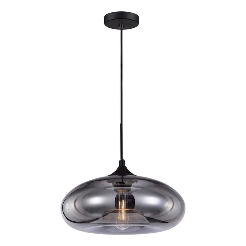 HOME NEAT - Lámpara Colgante de Vidrio 28 cm Vintage - Gris