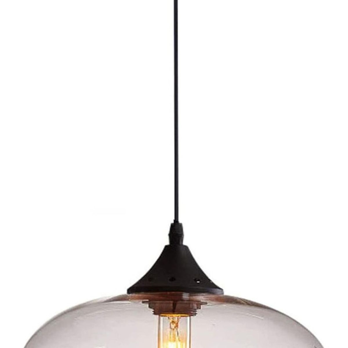 HOME NEAT - Lámpara Colgante de Vidrio 28 cm Vintage - Claro.