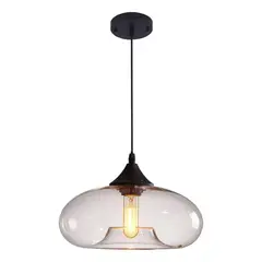 HOME NEAT - Lámpara Colgante de Vidrio 28 cm Vintage - Claro
