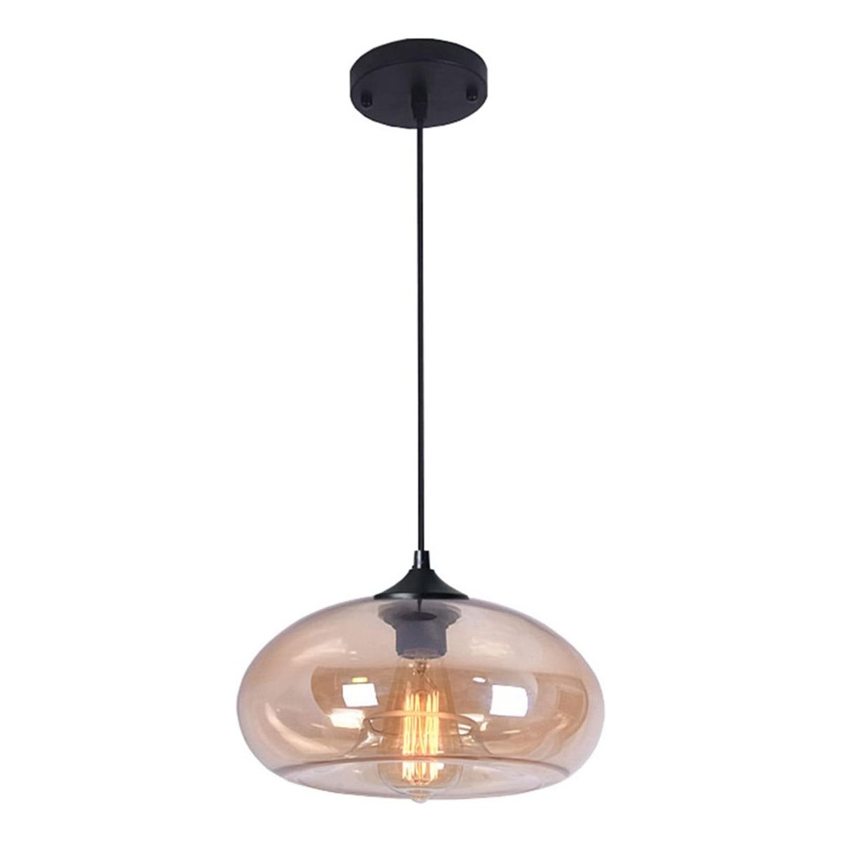 HOME NEAT - Lámpara Colgante de Vidrio 28 cm Vintage - Amber.