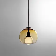 HOME NEAT - Lámpara Colgante de Vidrio 20 cm Vintage - Amber