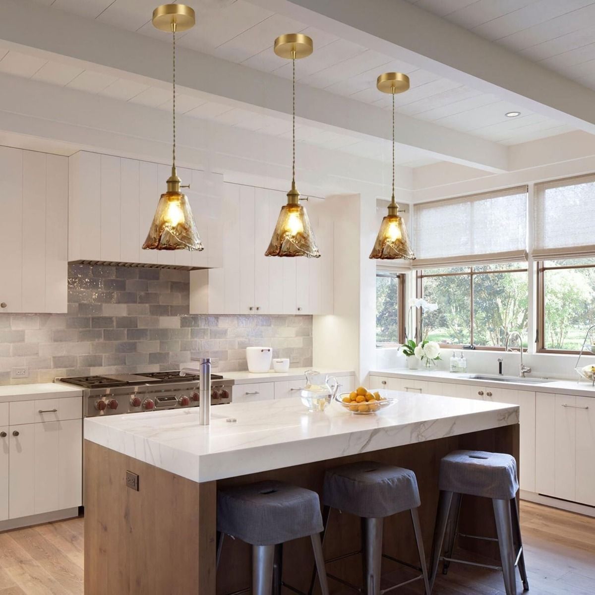 HOME NEAT - Lámpara de Techo Vintage Colgante 15 cm Vidrio