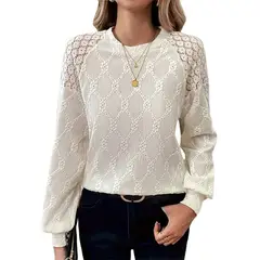 BLWOENS - Polera de manga larga para mujers - Beige