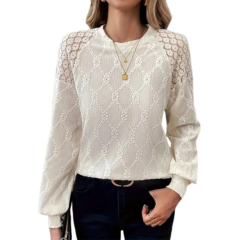 BLWOENS - Polera de manga larga para mujers - Beige