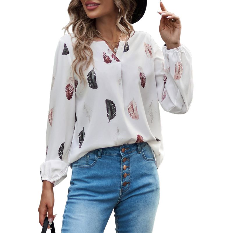 BLWOENS - Polera de manga larga para mujeres - Blanco