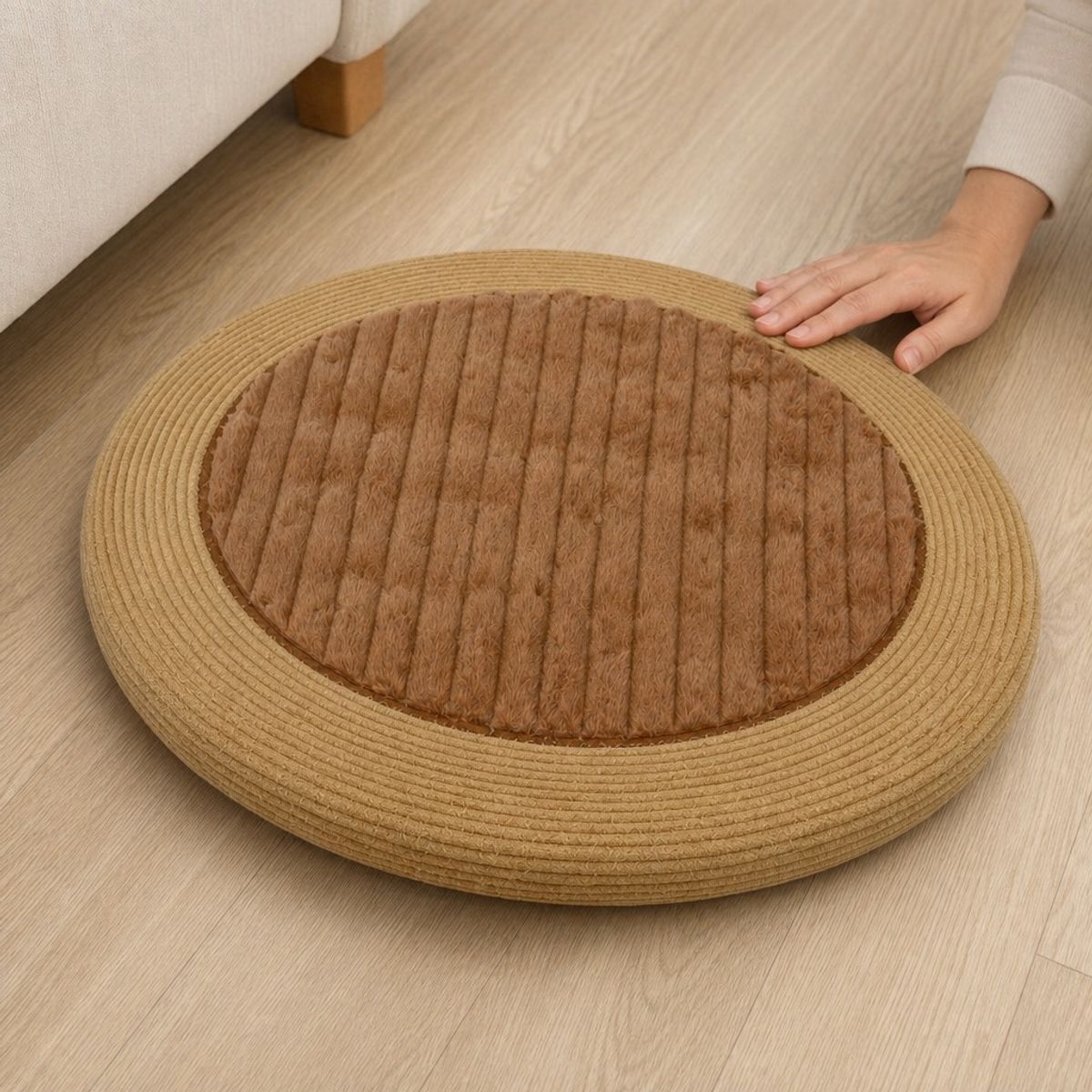 HOMESTAR - Alfombra redonda café 80 cm