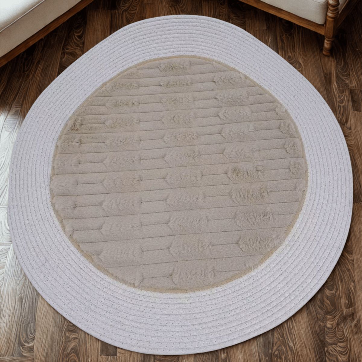 HOMESTAR - Alfombra Redonda Gris 80 cm