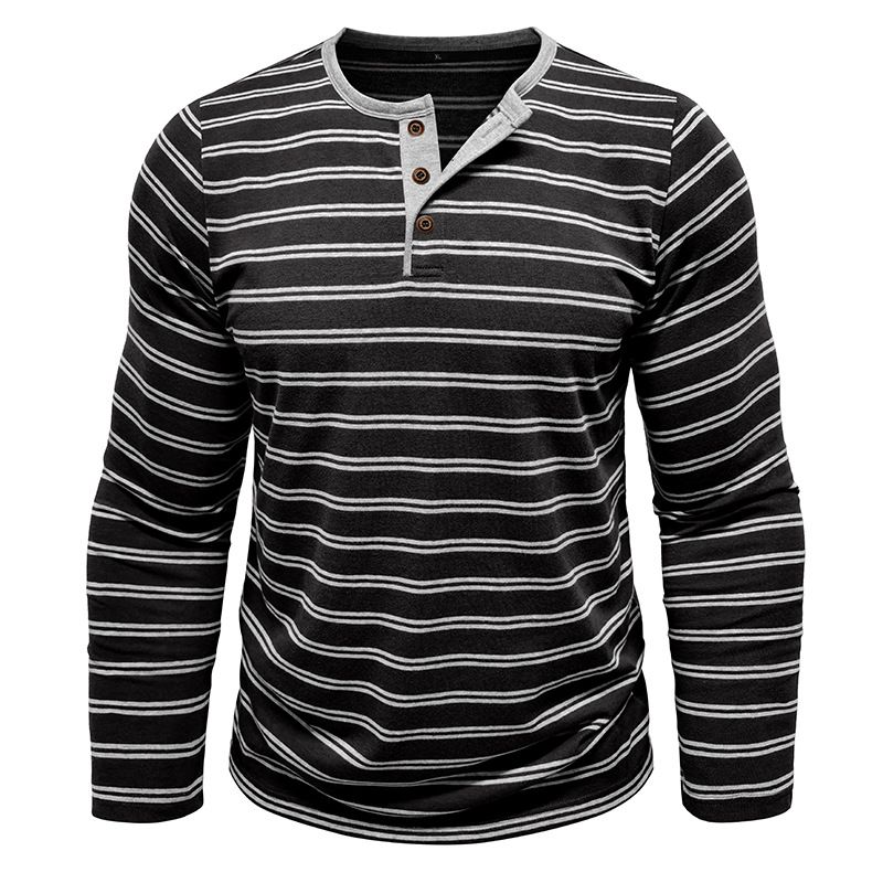 BLWOENS - Polera de manga larga para hombres - Negro