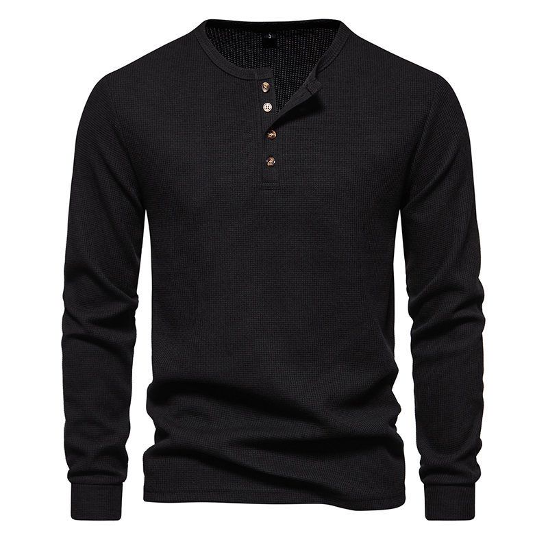BLWOENS - Polera de manga larga para hombres - Negro_.