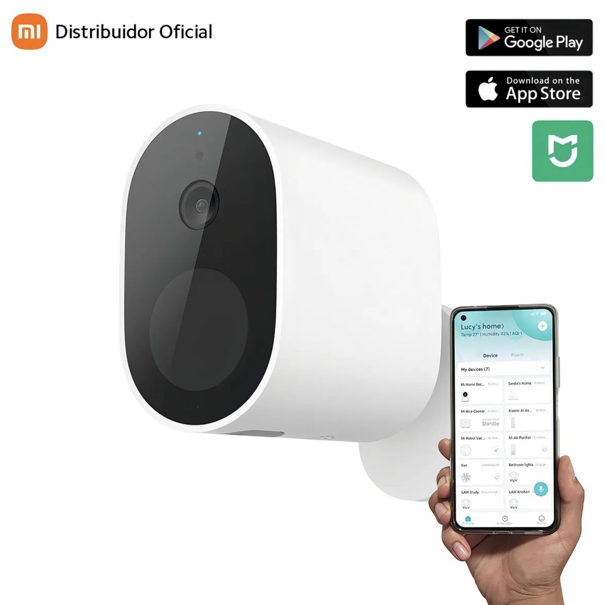 XIAOMI - Cámara Xiaomi Outdoor Visión Nocturna + Hub DVR Grabador 1080P Wi-Fi