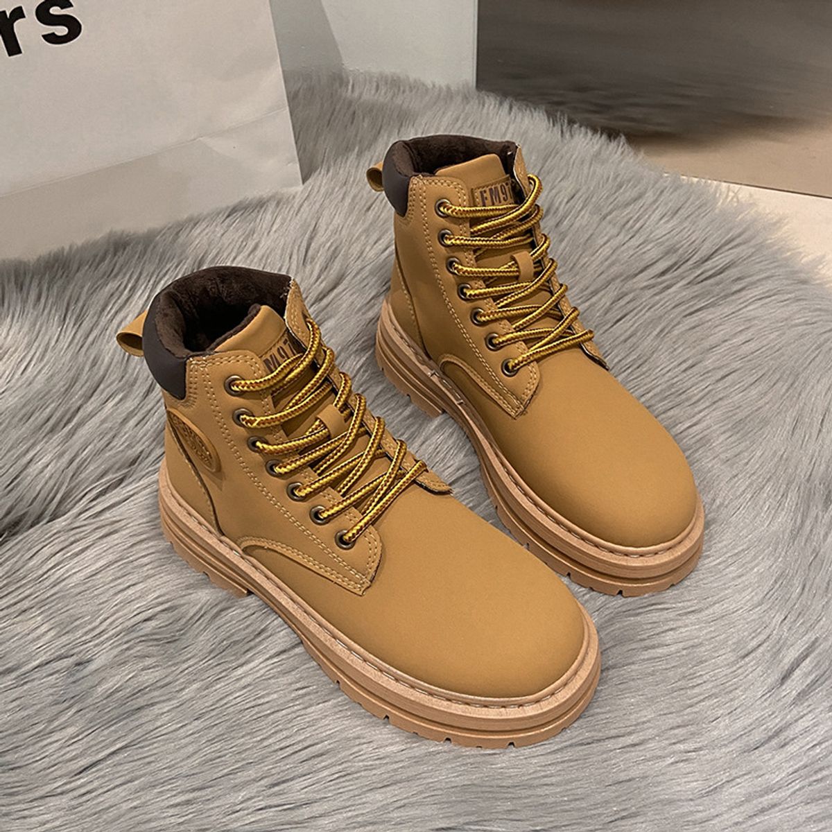 BLWOENS - Zapatos BOTAS cortas de invierno para mujeres - Marrón
