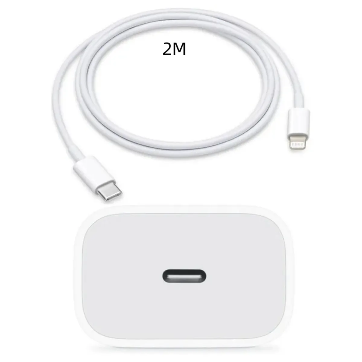APPLE - Cargador Apple 20w Carga Rápida + Cable Usb-C A Lightning 2 Mt