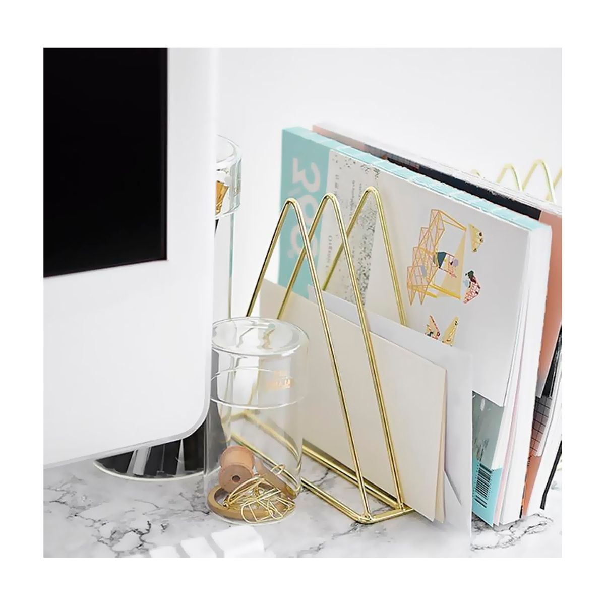 REGALITOLINDO CL - Separador Metálico Libros y Papelería - Dorado Golden 18 X 24 cms.