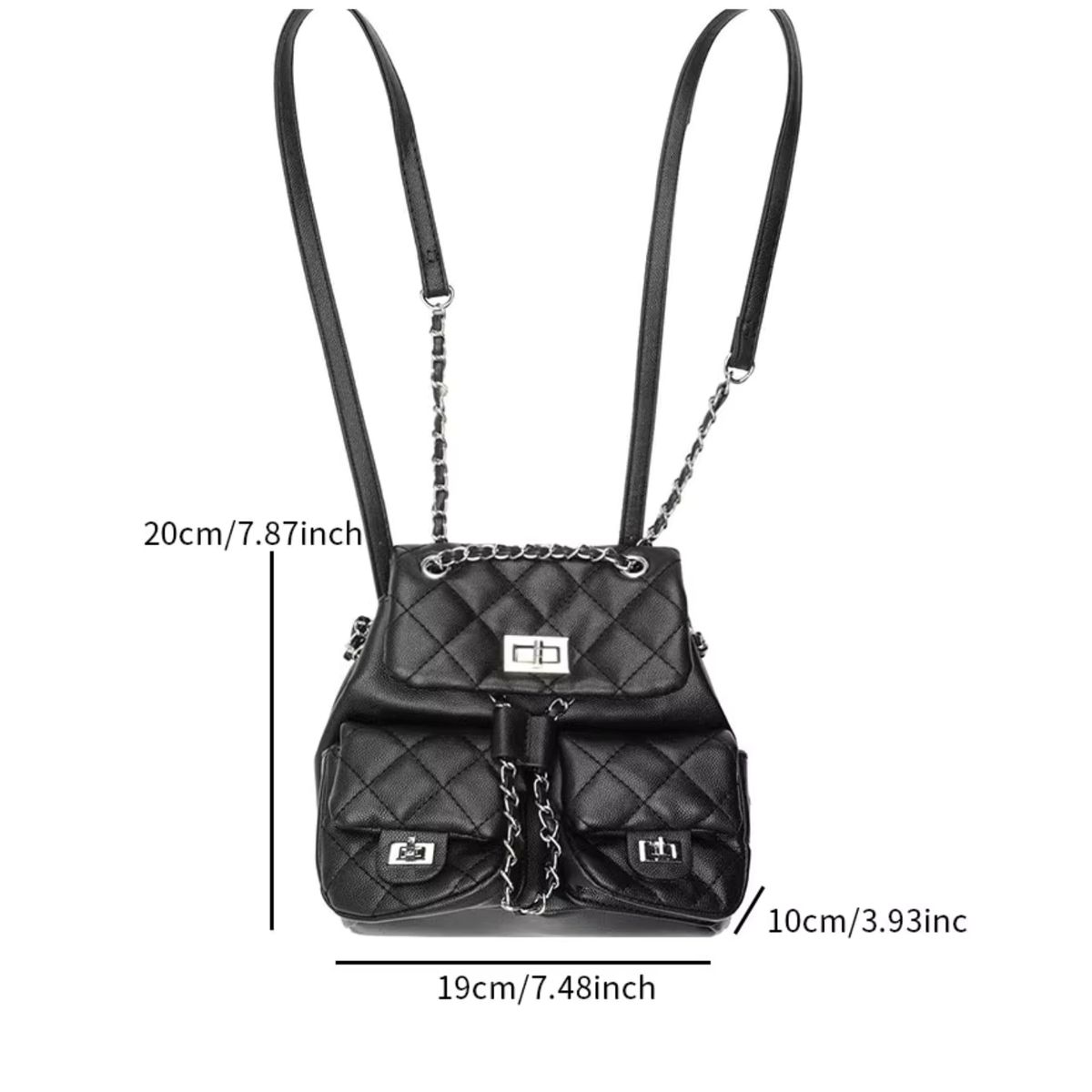 CRUSEC - Cartera De Cuero Pu Tipo Mochila Urbana Elegante Para Dama