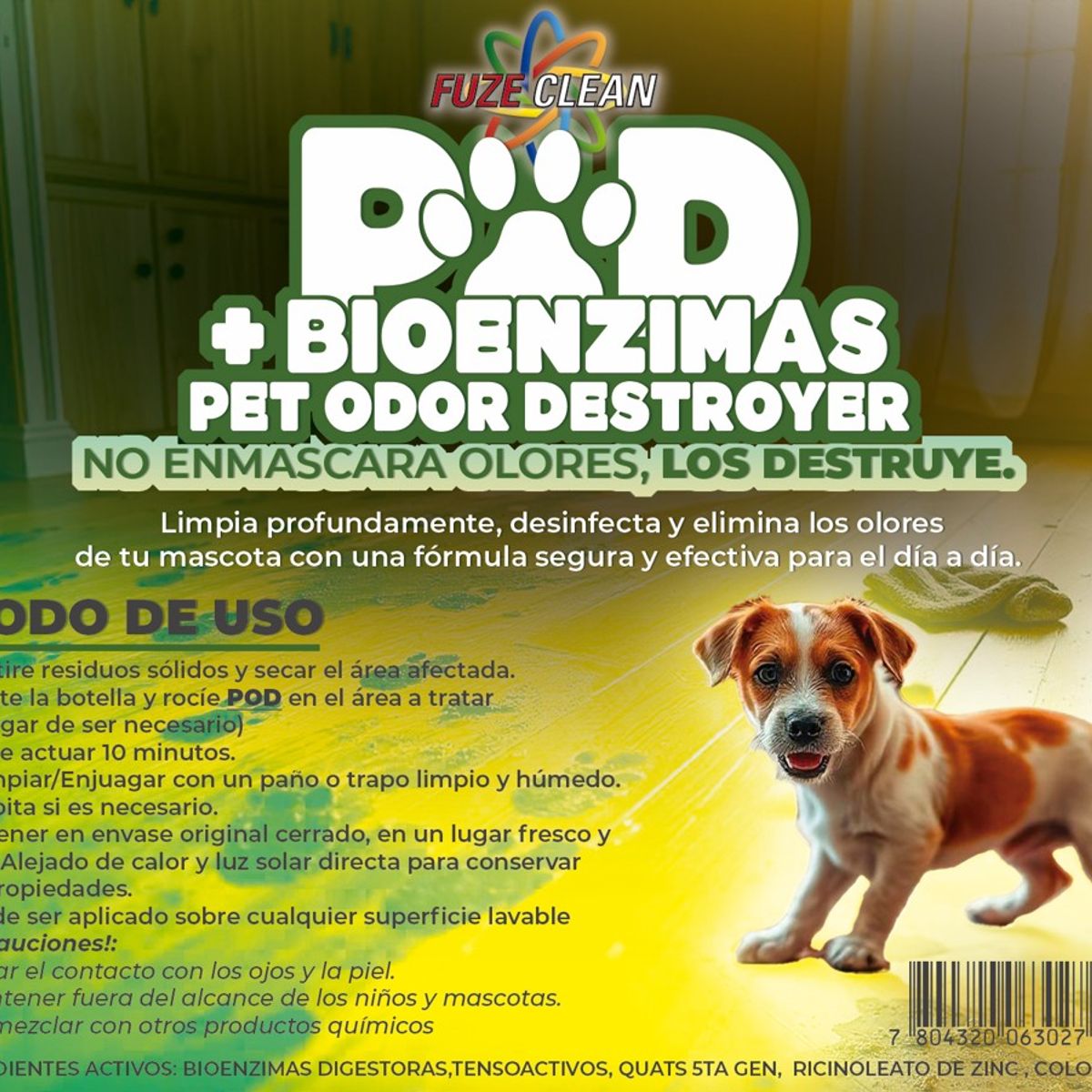 FUZE CLEAN - Eliminador de Olores de Mascotas ENZIMATICO 3.7 LTS