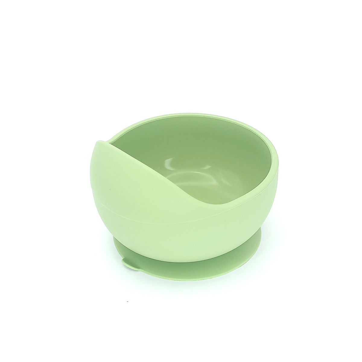 BBPRO - Plato Silicona Con Cuchara Verde Oliva