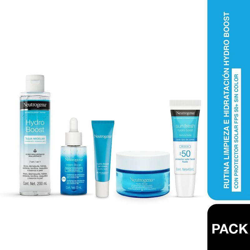 NEUTROGENA - Kit Limpieza e Hidratación Hydro Boost Protector Solar Fps50