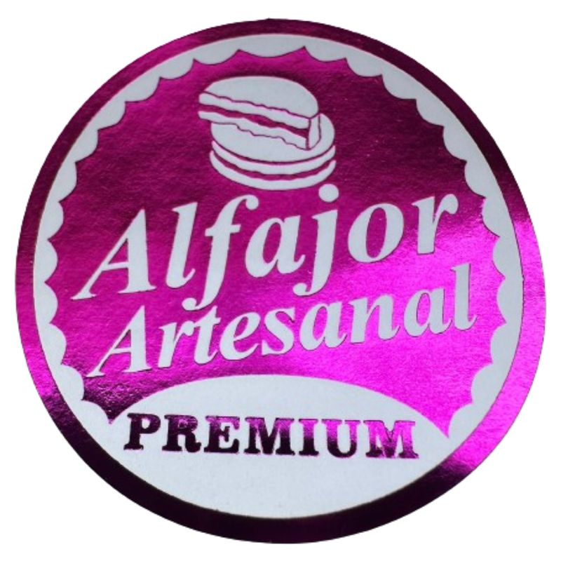 GENERICO - Sticker Alfajor Fucsia 38mm 100un