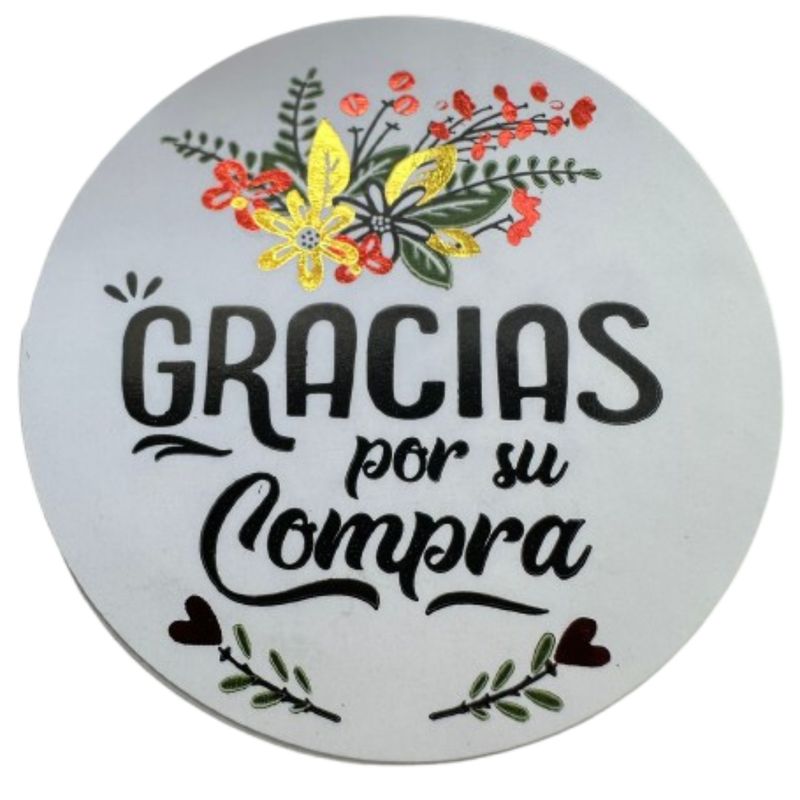 GENERICO - Sticker Gracias por su Compra 38mm 100un