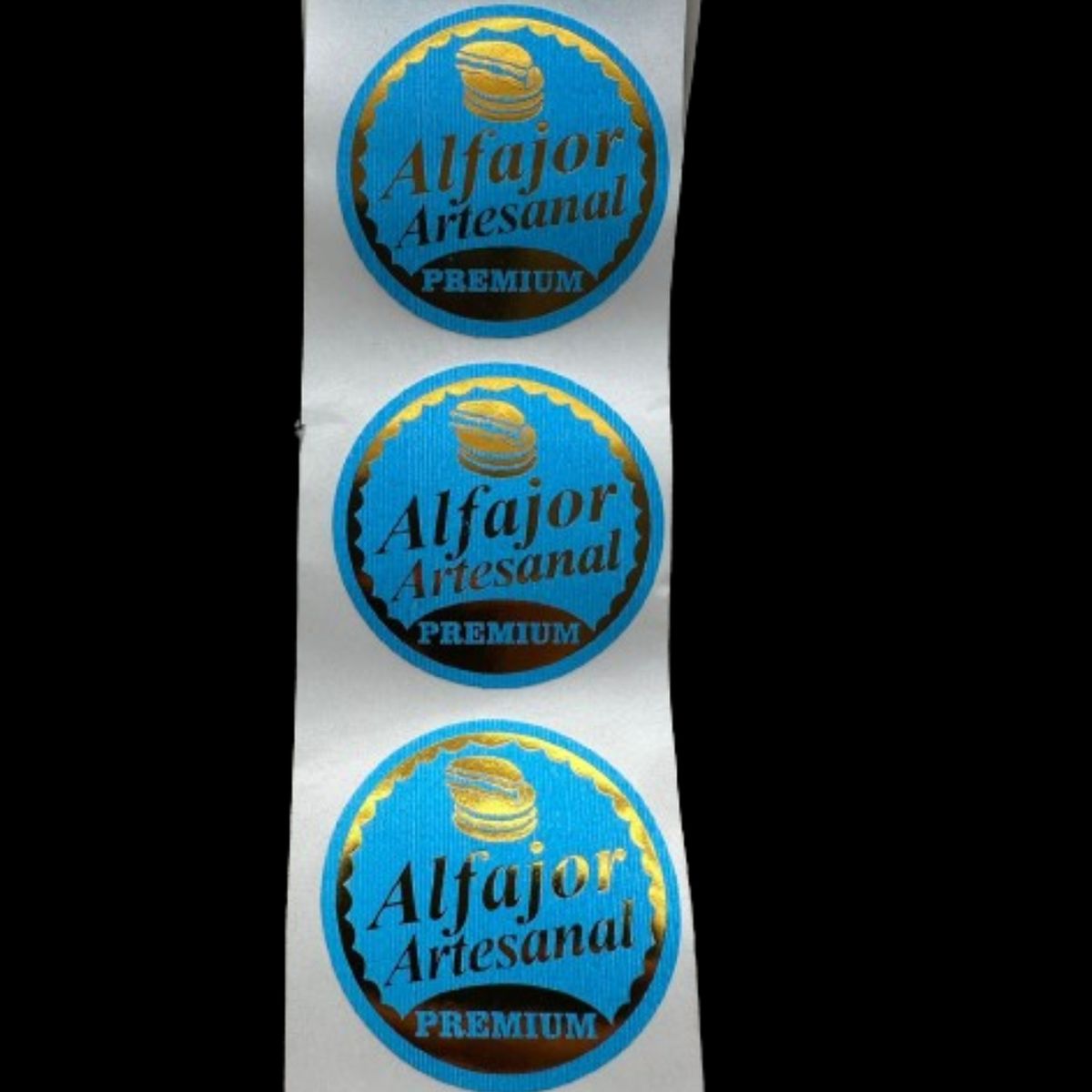 Sticker Alfajor Celeste 38mm 100un, marca GENERICO - Foto 2