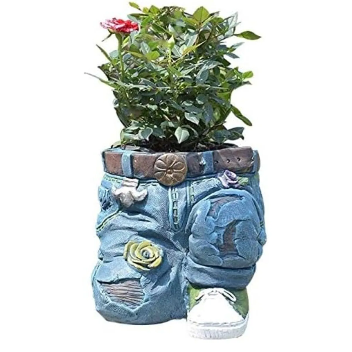 CRUSEC - Maceta Decorativa Pantalones Jeans Flores Adorno Jardín…