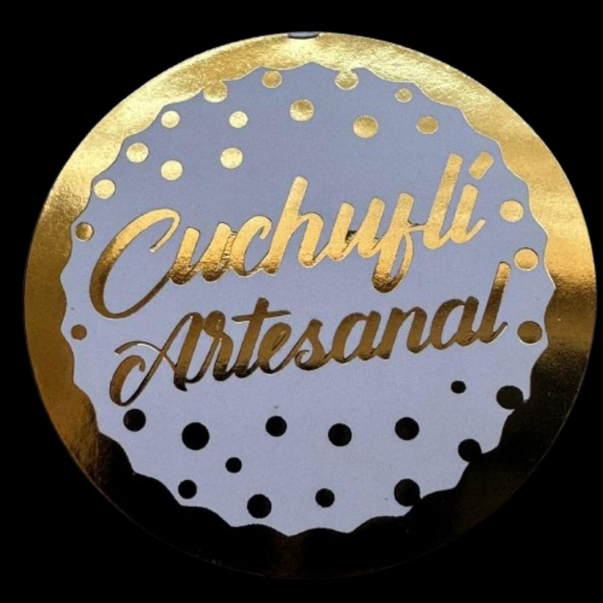 GENERICO - Sticker Cuchufli Artesanal Dorado 38mm 100un