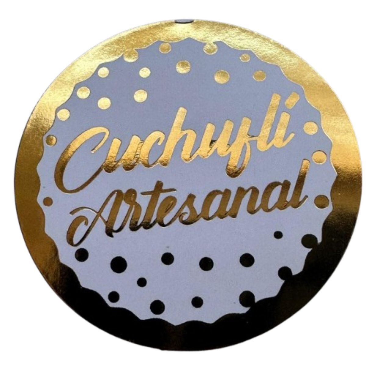 GENERICO - Sticker Cuchufli Artesanal Dorado 38mm 100un