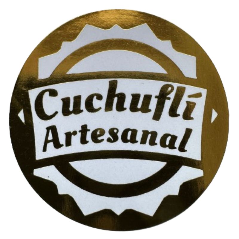 GENERICO - Sticker Cuchufli Artesanal Dorado 38mm 100un