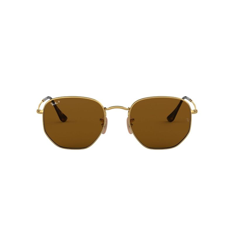 RAY BAN - Lentes de Sol RB3548 Hexagonal   Dorado Marrón Polarizados
