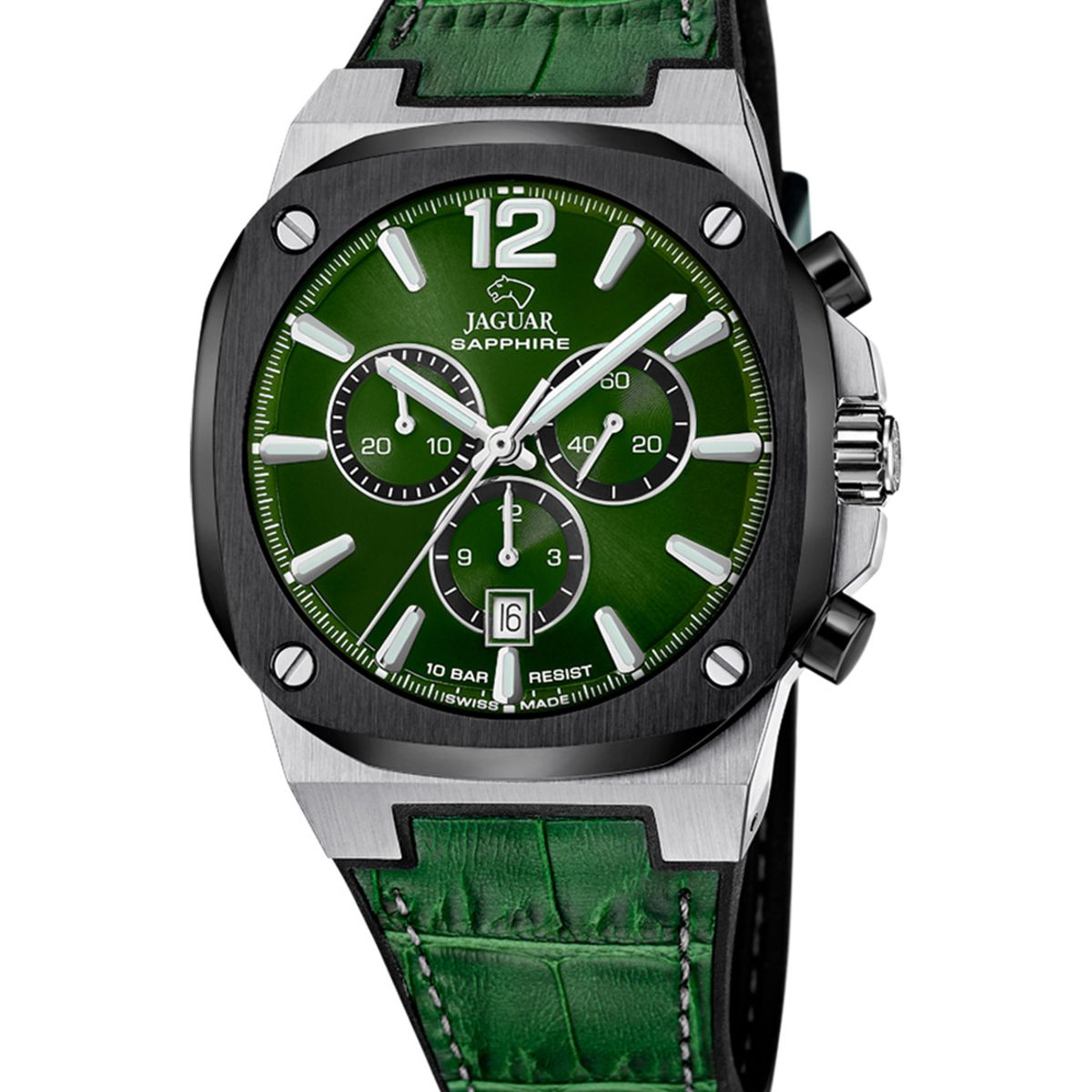 JAGUAR - Reloj J1026/3 Jaguar Swiss Verde Hombre Rondcarre
