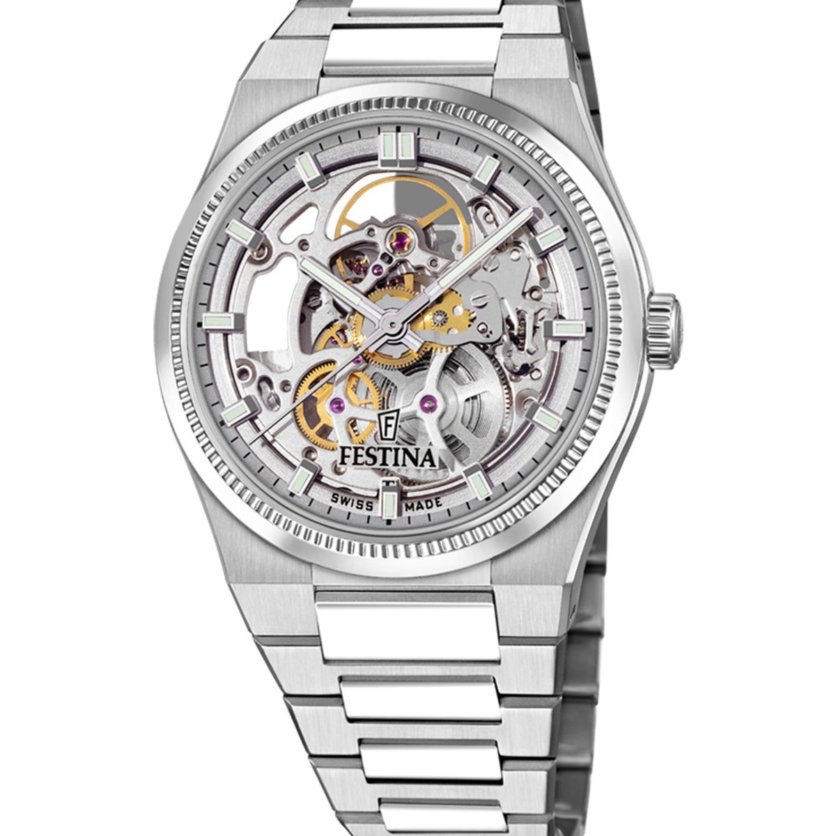 FESTINA SWISS - Reloj F20069/1 Festina Swiss Plata Hombre Automático