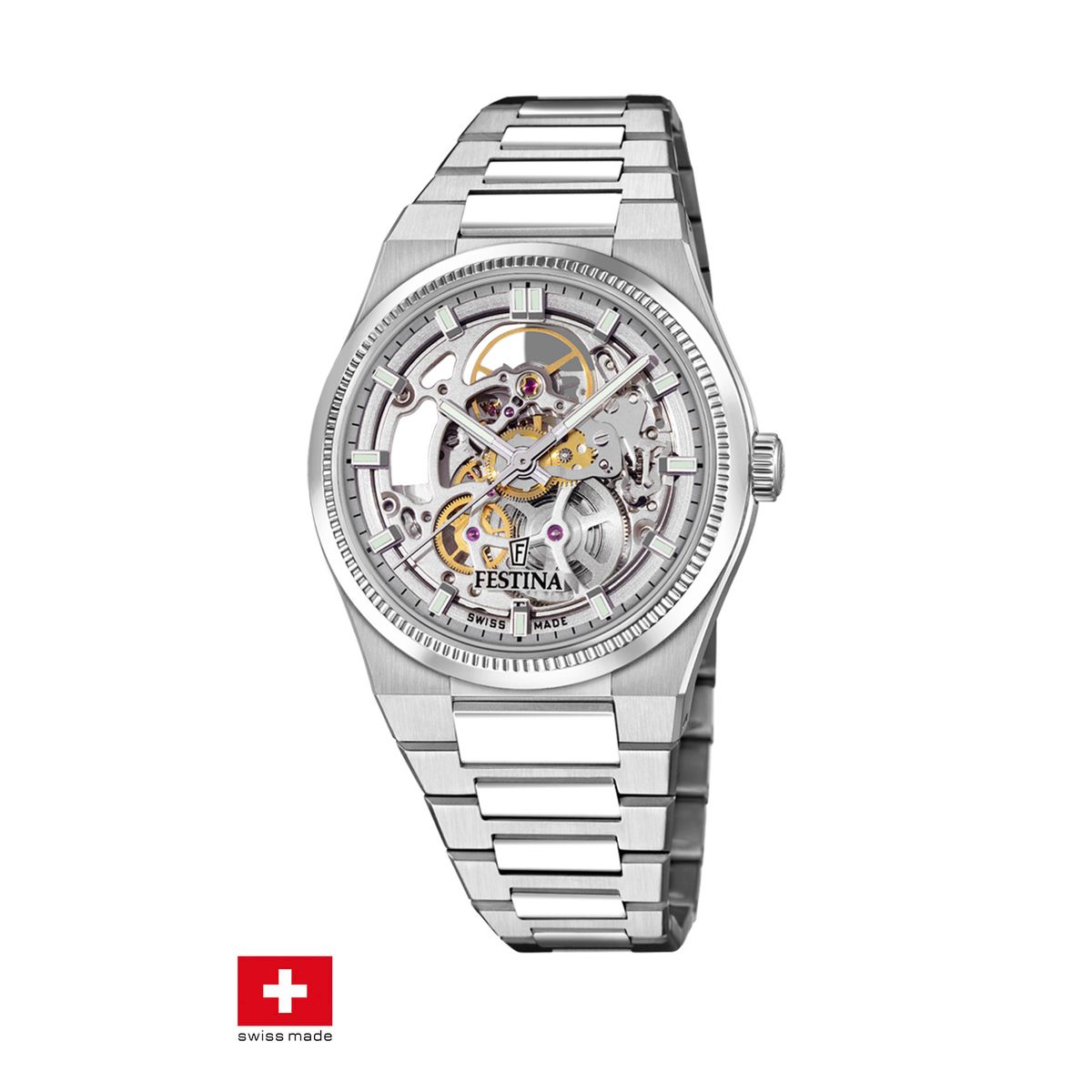 FESTINA SWISS - Reloj F20069/1 Festina Swiss Plata Hombre Automático
