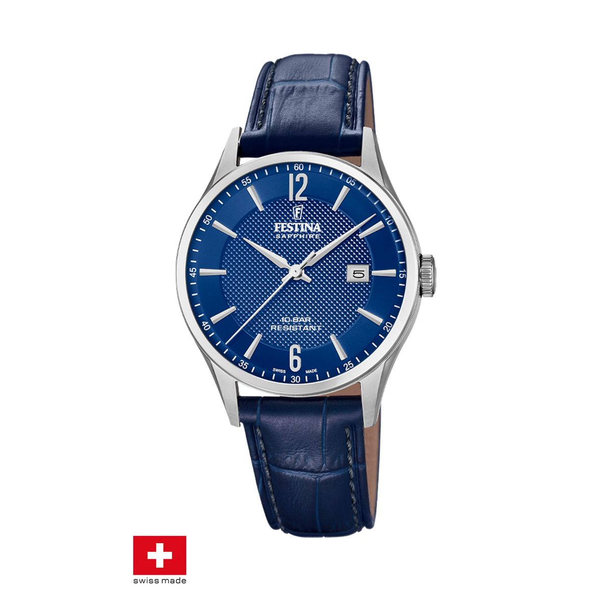 FESTINA SWISS - Reloj F20007/6 Festina Swiss Azul Hombre Correa Clasico
