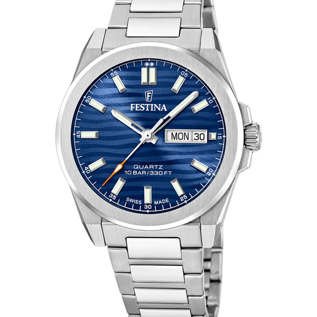 FESTINA SWISS - Reloj F20073/3 Festina Swiss Azul Hombre Acero Clasico