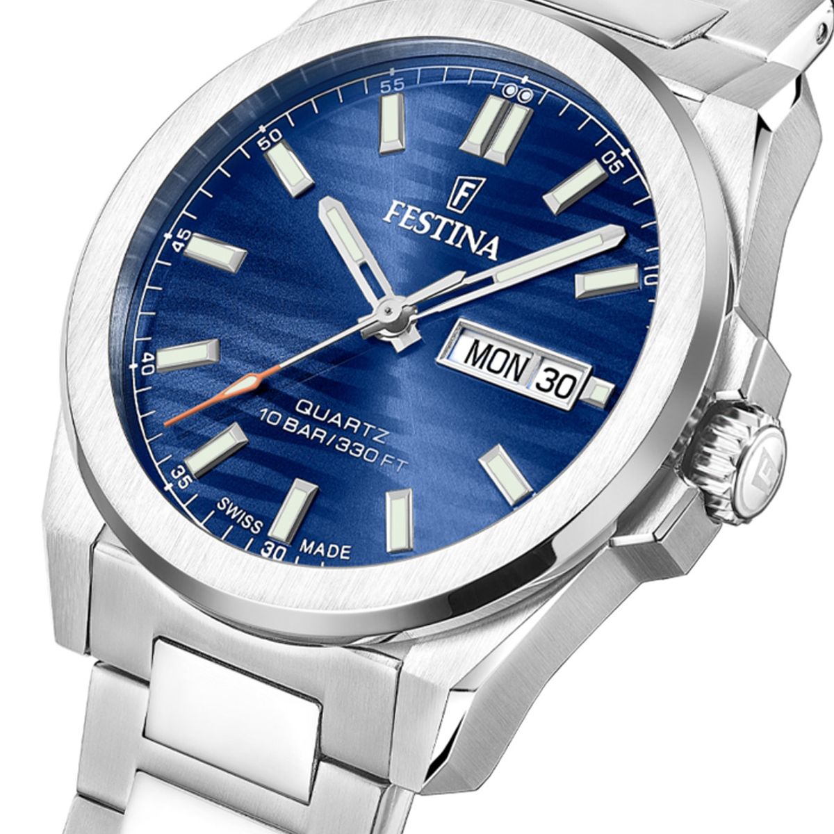 FESTINA SWISS - Reloj F20073/3 Festina Swiss Azul Hombre Acero Clasico