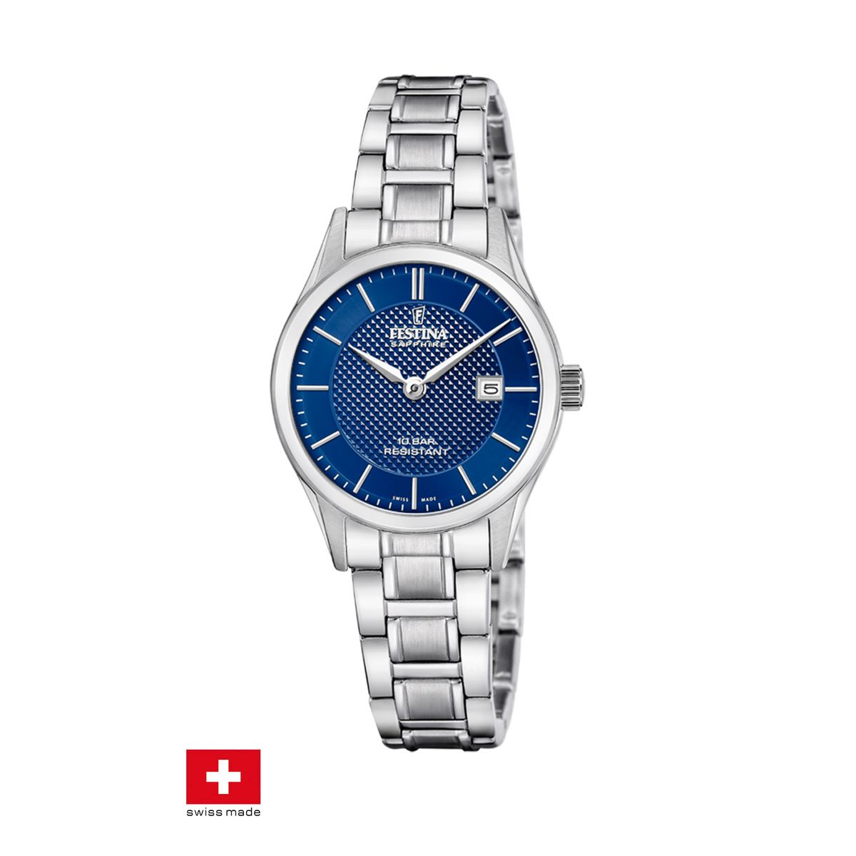 FESTINA SWISS - Reloj F20068/5 Festina Swiss Azul Mujer Acero Clasico
