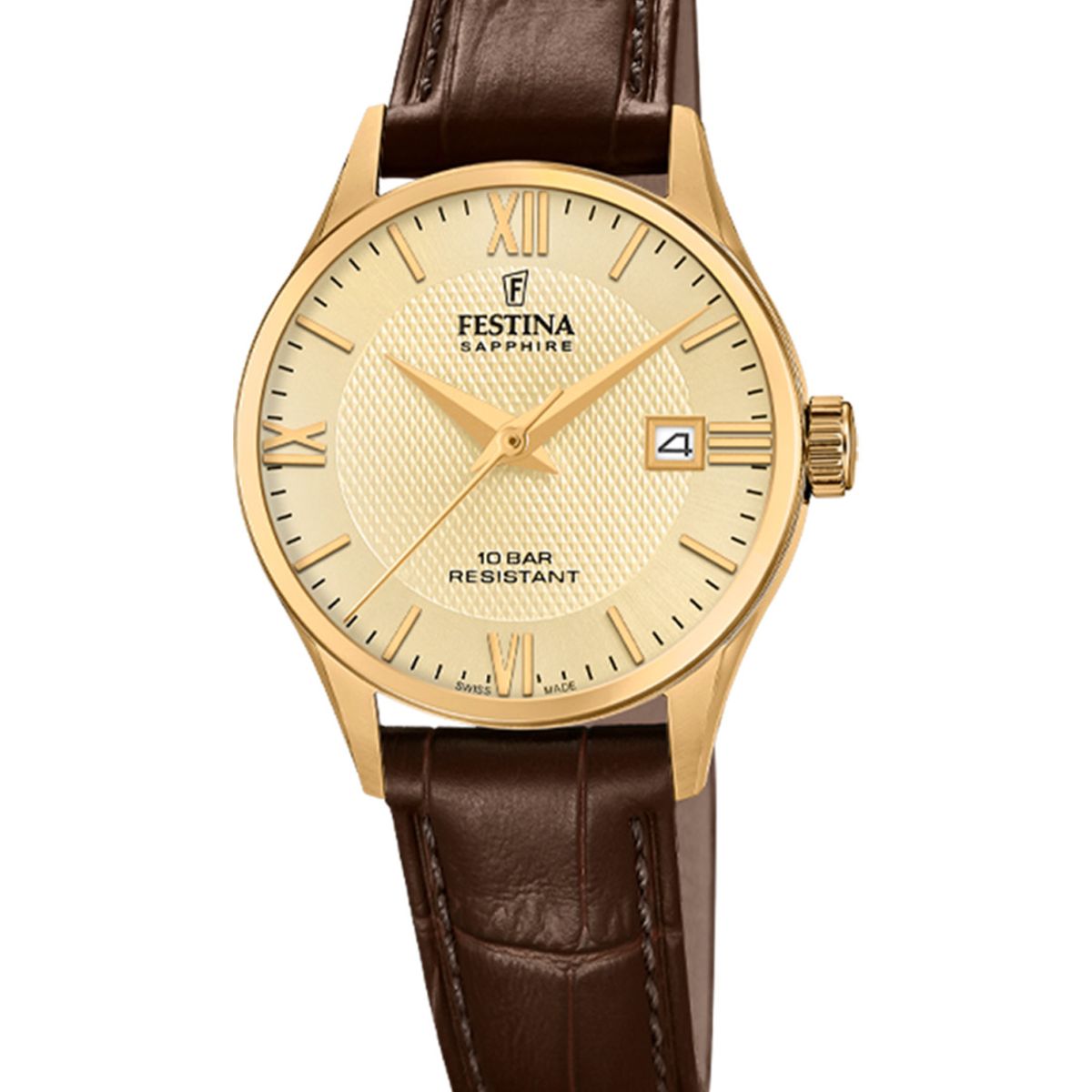 FESTINA SWISS - Reloj F20011/6 Festina Swiss Dorado Mujer Correa Clasico