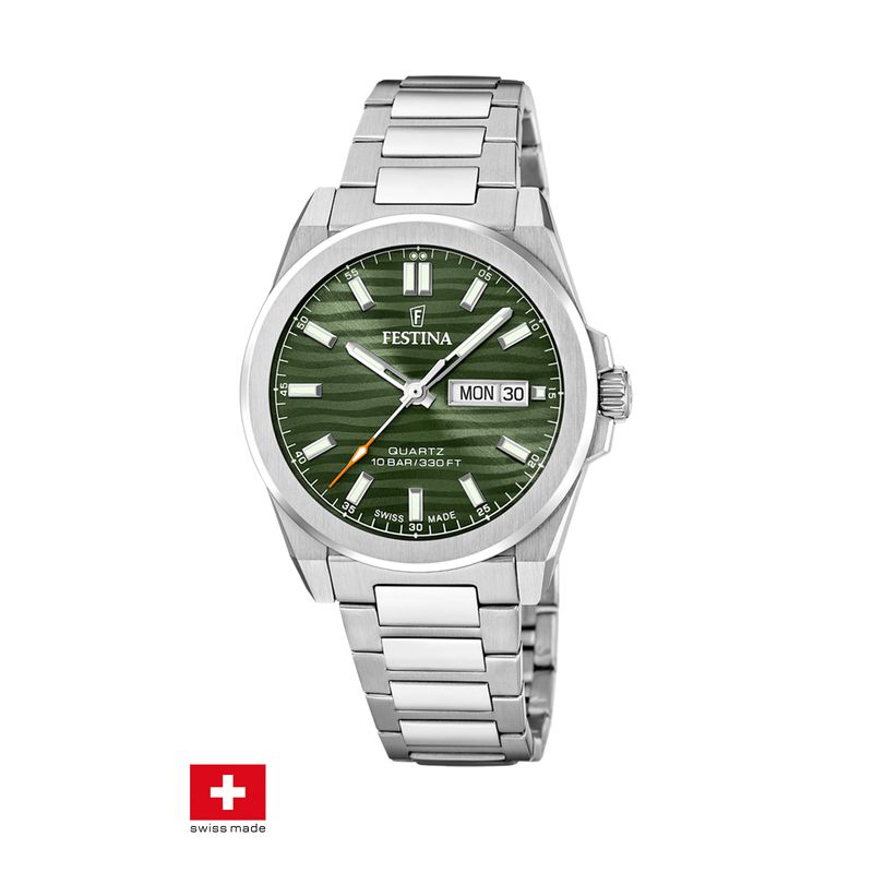 FESTINA SWISS - Reloj F20073/4 Festina Swiss Verde Hombre Acero Clasico