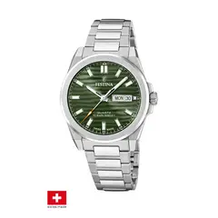 FESTINA SWISS - Reloj F20073/4 Verde Hombre Acero Clasico