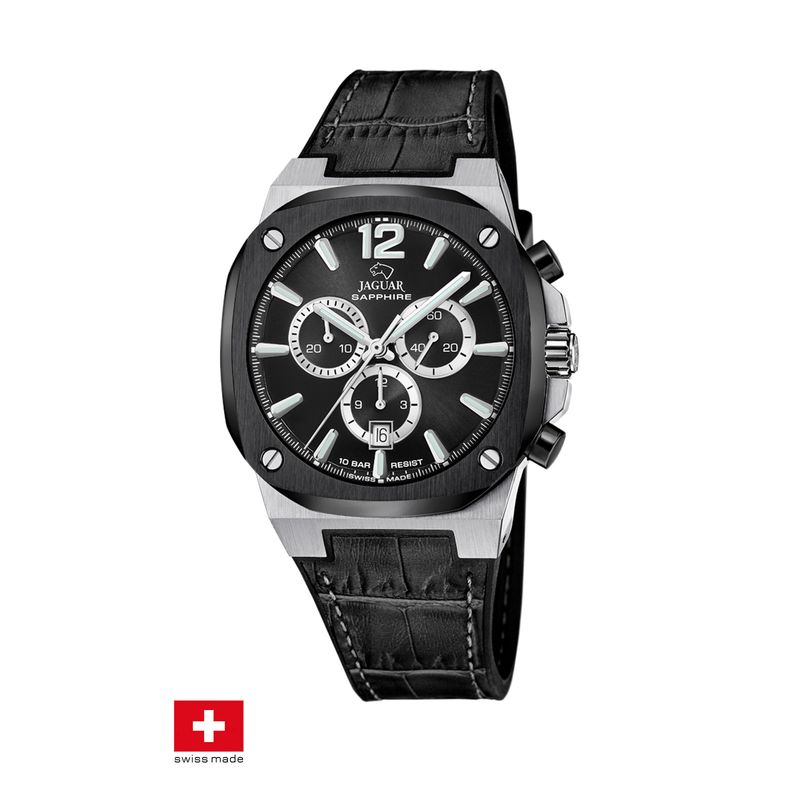 JAGUAR - Reloj J1026/4 Jaguar Swiss Negro Hombre Rondcarre