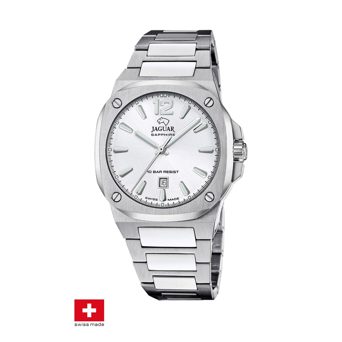 JAGUAR - Reloj J1024/4 Jaguar Swiss Plateado Hombre Rondcarre