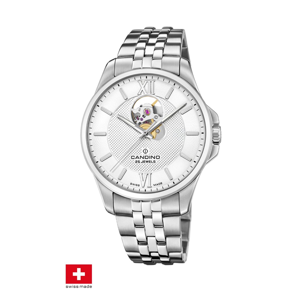 CANDINO - Reloj C4780/1 Candino Swiss Plata Hombre Automático