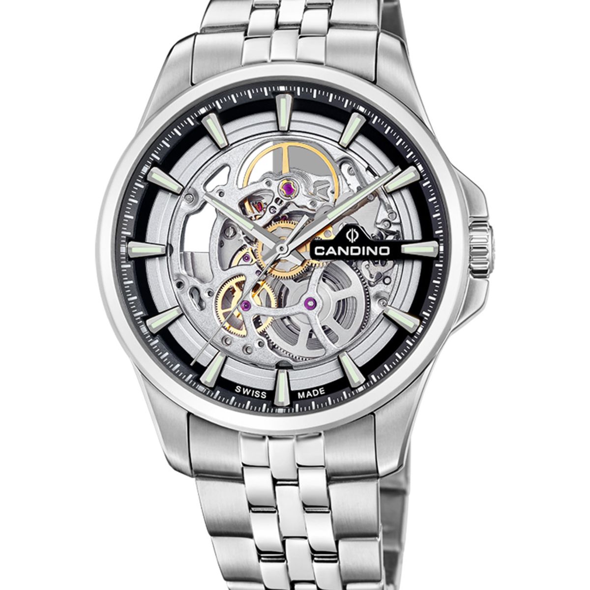 CANDINO - Reloj C4781/2 Candino Swiss Plateado Hombre Automático